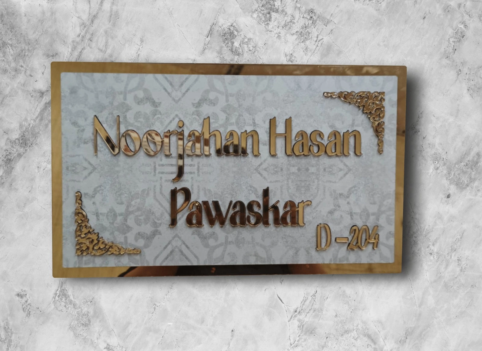 bronze mirror acrylic nameplate